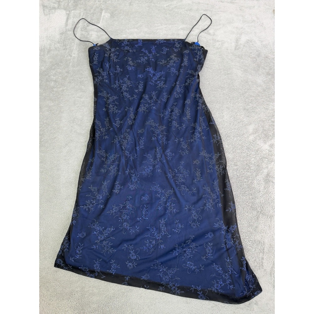 Vintage Y2K Next Up Beaded Midi Dress Women's Size Medium Blue Whimsigoth